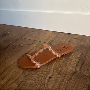 Minimal Beaded Clear Strap Sandals